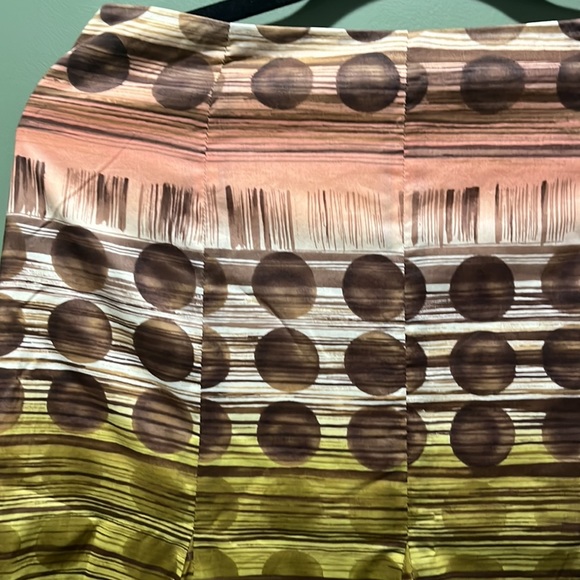 SALE! NWT Talbots funky flare skirt 8P Pink Green Brown Zipper, Lined #talbots - Picture 4 of 13